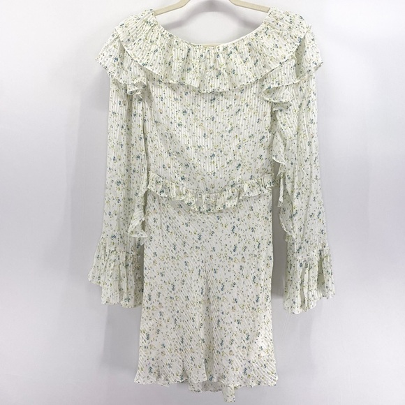 FREE People Sweetest Thing Floral Ruffle Satin Mini Dress - Picture 6 of 12